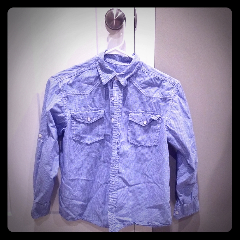 Blue/White Colored PD&C Dress Shirt